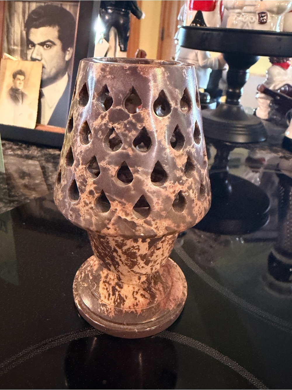 Soap stone fairy tea light